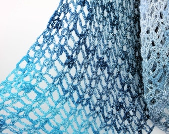 Light Airy Shawl Crochet PATTERN, Stole Wrap, Mesh Lace Crochet Shawl Pattern, Lacy Scarf Pattern Instant Download, Quick Beginner Pattern