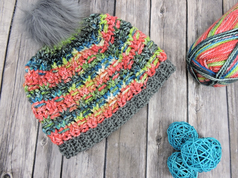 Easy Crochet Patterns for Winter Crochet Slouchy Beanie Pattern Beanie Hat Crochet Pattern Instant Download Instructions for Pom Pom Hat