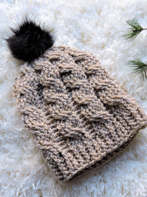 Crochet Cable Stitch Hat Pattern 