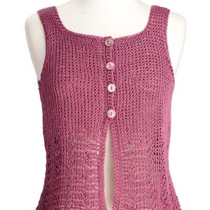 Crochet Tank Top Pattern for Women - Elisa Sleeveless Top, Button Up Top, Simple Summer Crochet Top, Small to Plus Size Classic Crochet Top