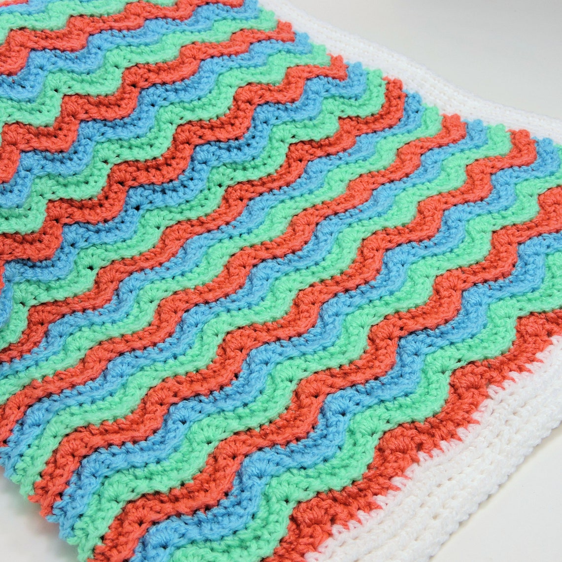 Crochet Ripple Baby Blanket crochet Pattern Wavy Stripes - Etsy