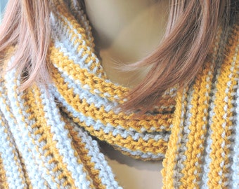 Basic Stripe Scarf Crochet PATTERN, Easy Crochet Patterns, Crochet Neck Scarves for Women, Beginner Winter scarf PDF Instructions In English