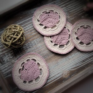 Belle Heart Coaster Crochet Pattern, Rustic Coasters, Round Crochet Coaster Pattern PDF, Crochet Home Decor Pattern, DIY Crochet Gifts