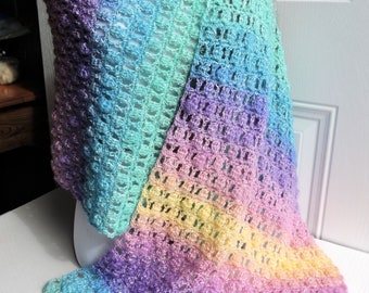 Lacy Stole Crochet PATTERN, Crochet Shawl Pattern, Light Stole Wrap, Lace Crochet Shawl Pattern, Download Written Instructions In English