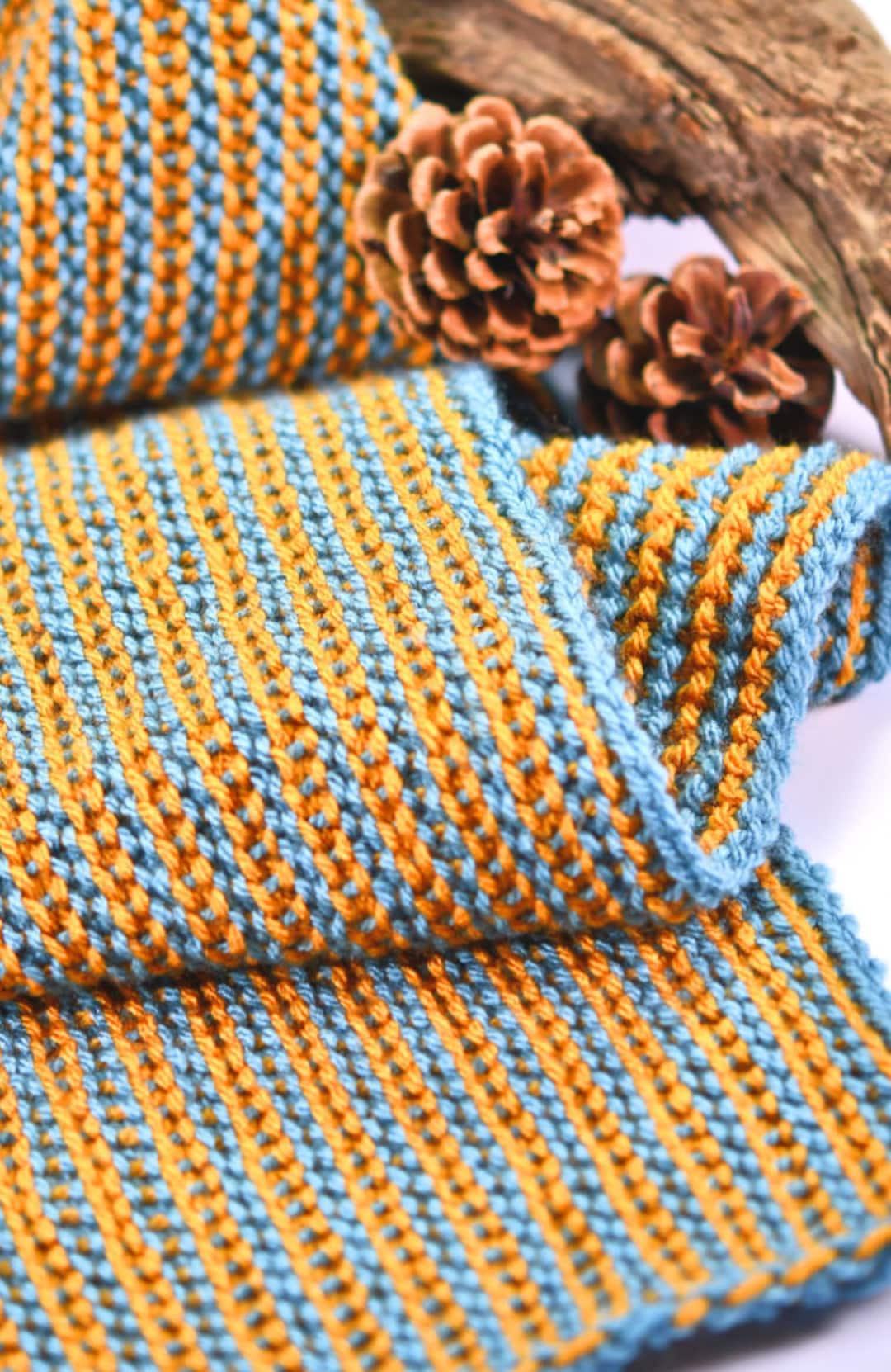 Striped Skinny Scarf Crochet PATTERN: Tunisian Crochet (PDF
