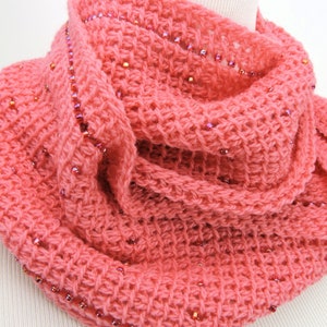 Beaded Crochet Infinity Scarf Pattern: Mobius Cowl (PDF Download)