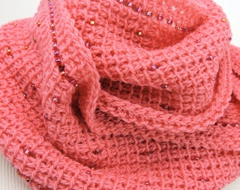Beaded Crochet Infinity Scarf Pattern: Mobius Cowl (PDF Download)