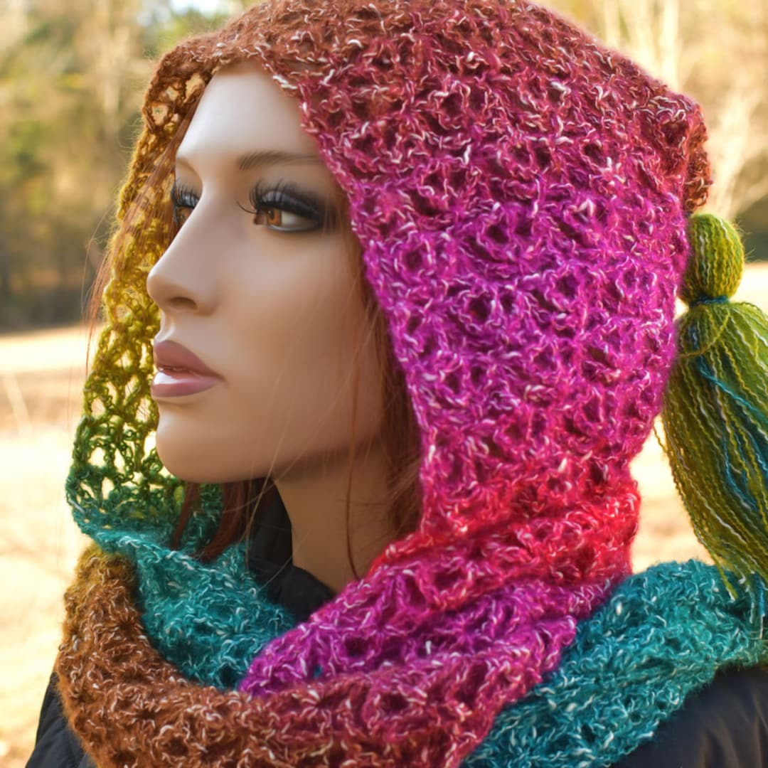 Hooded Scarf Crochet Pattern, Openwork Stitch Loop Scarf Pattern, Easy Crochet Patterns PDF Download, Beginner Scarf Instant Download PDF - Etsy free-pattern-darkness-stitches-n-scraps