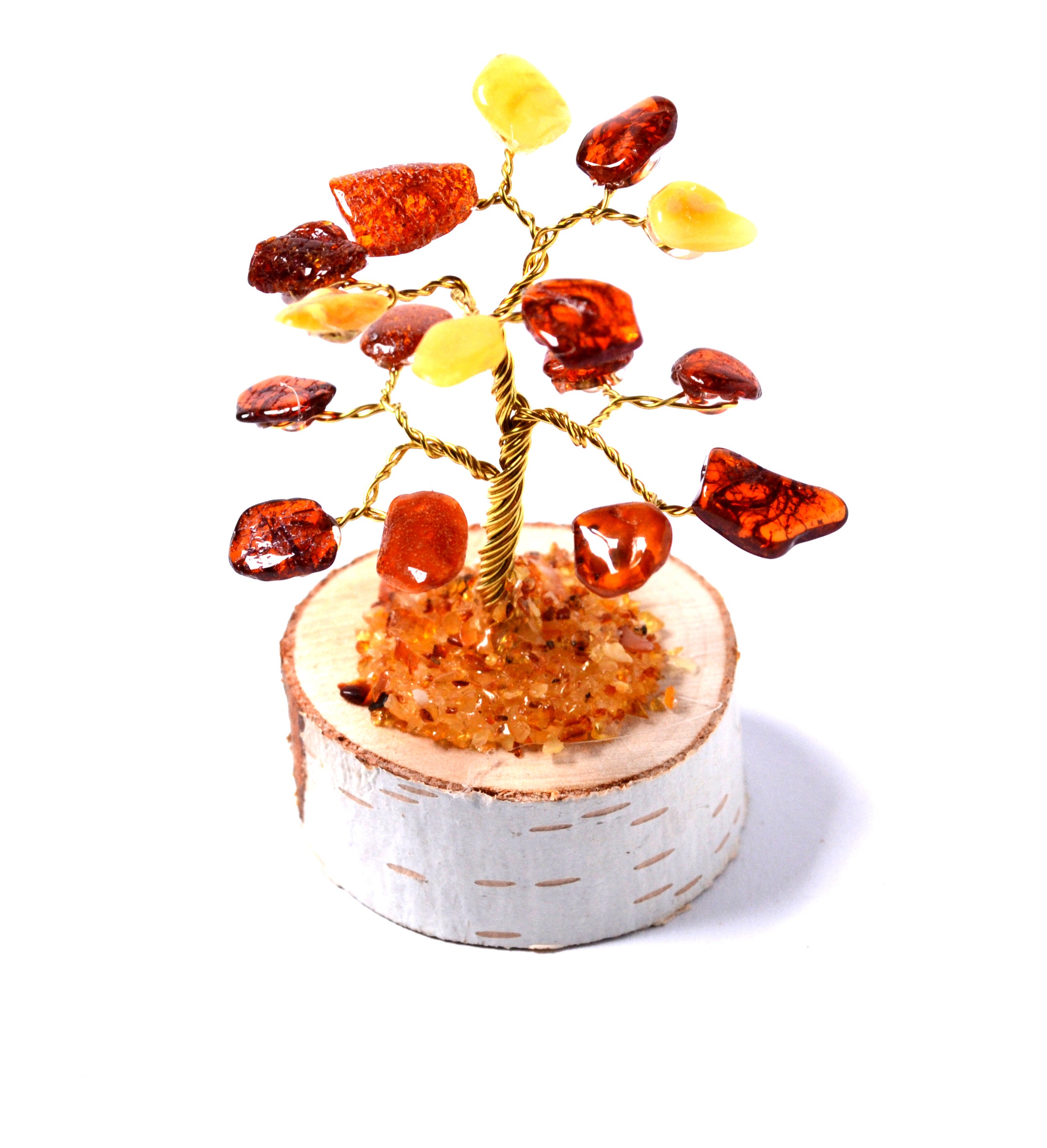 Amber Tree of Happiness 7cm 16 Baltic Amber Stones