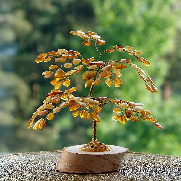 琥珀の幸福の木 15 cm バルト海産琥珀 144 個 - Etsy 日本