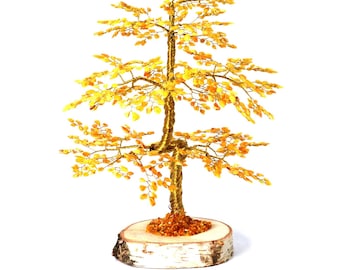 Luxury Baltic Amber Tree of Happiness: Handmade Gemstone Sculpture (40cm)