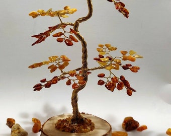 Amber Tree of Happiness Bonsai 22cm 210 Natural Baltic Amber Stones