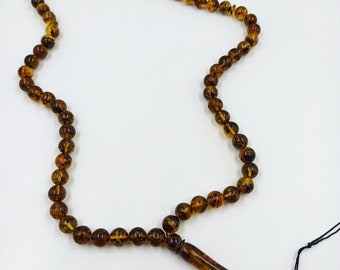 Baltic Amber Rosary: Islamic Muslim Prayer Beads Tasbih Misbaha (6mm)