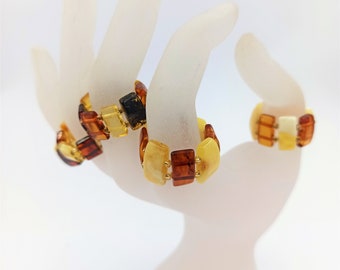 Baltic Amber Ring: Natural Stone Adjustable Unisex Jewelry