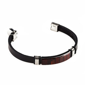 Läderarmband i bärnsten: Justerbara accentsmycken i rostfritt stål