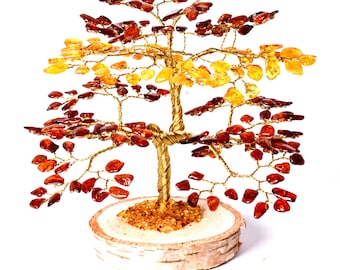Amber Tree of Happiness  Oak  5''  13cm  240 Baltic  Amber Stones