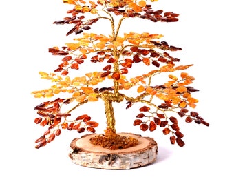 Amber Tree of Happiness Oak 7.1"  18 cm  420 Baltic Amber Stones