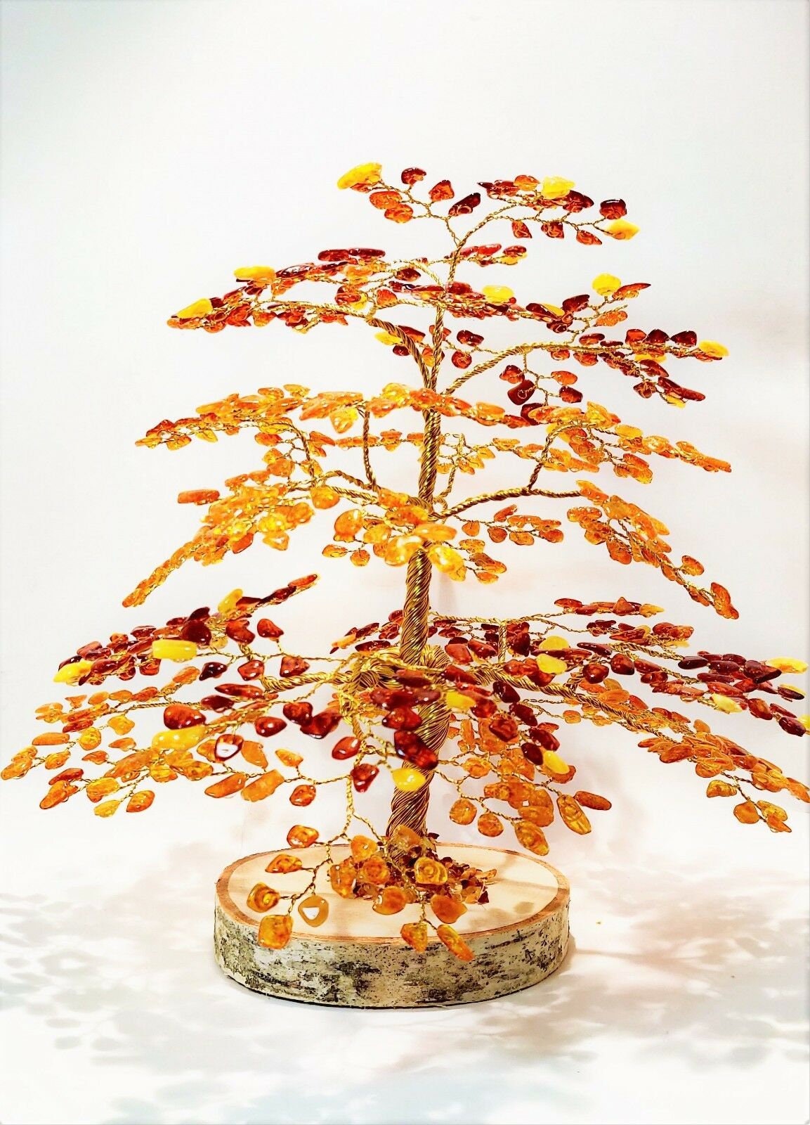 Amber Tree of Happiness  Bonsai 10cm  72 Baltic  Amber Stones 