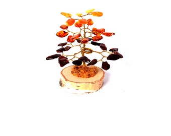 Baltic Amber Tree of Life: Handmade Gemstone Sculpture