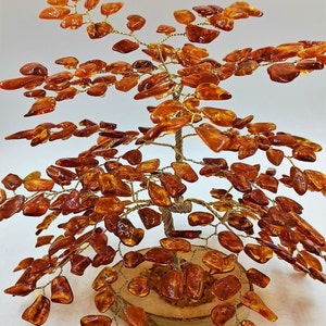 Amber Tree of Happiness Maple Tree 100% Natural 72 Baltic Amber Stones 