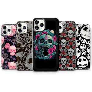 Skull Pattern phone case, Skeleton Art phone cover for iPhone 13,12,11,X,Xr,7+,8+,SE, Samsung A52,A72,A51, A12, Galaxy S21,S20FE,S10e