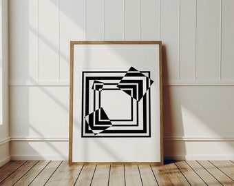Square shapes art print digital download