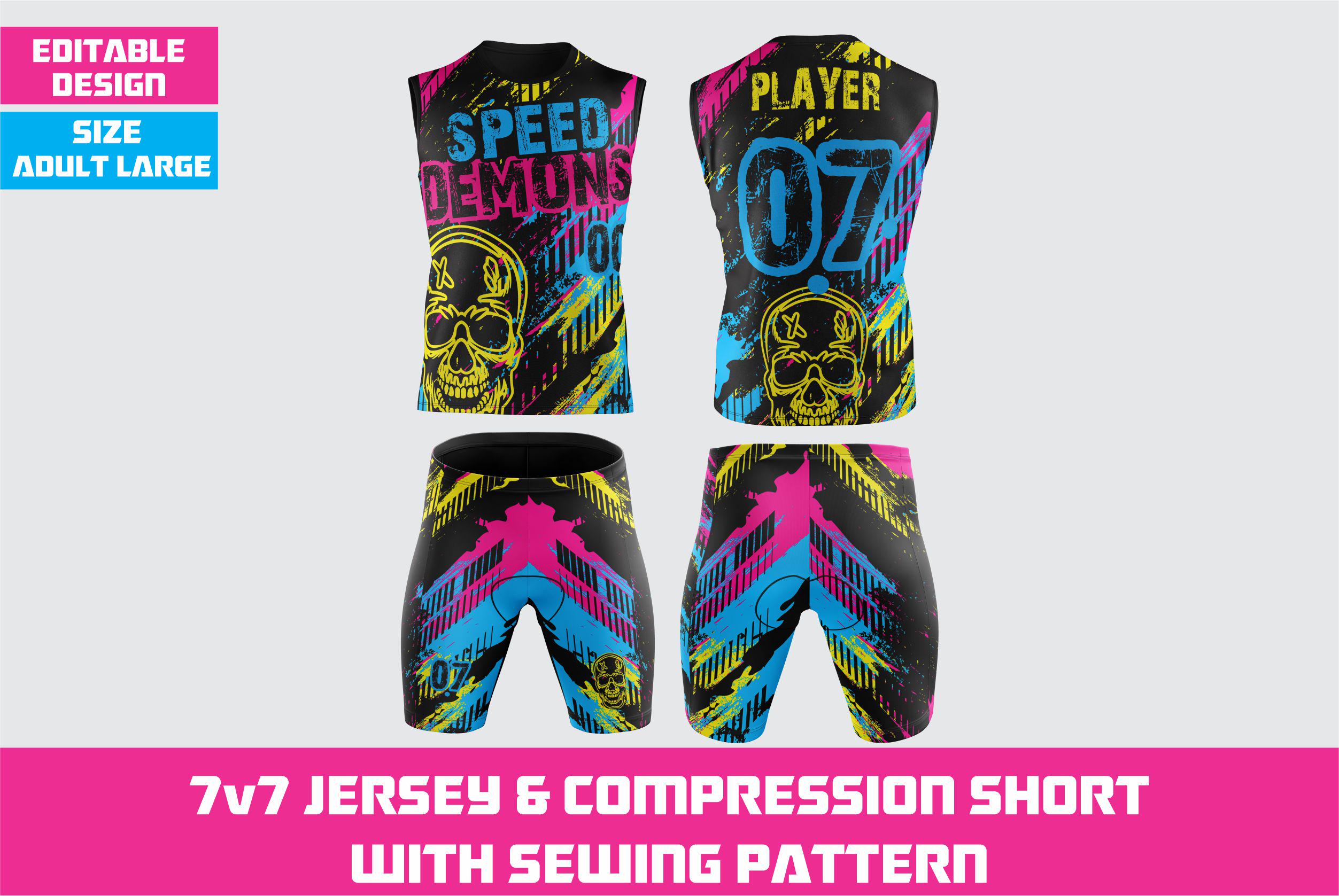 7v7 Football Jersey & Compression Shorts Template | Dawgs