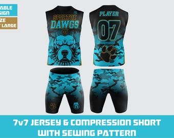 7v7 Football Jersey Compression Shorts Template Dawgs