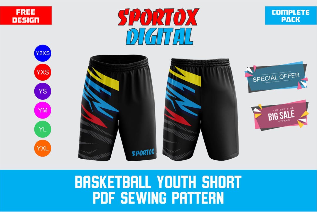 Youth Basketball Shorts Sewing Pattern PDF | Digital Sports Shorts ...