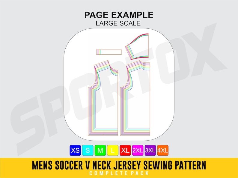 Men's Soccer Jersey Sewing Pattern PDF | V Neck Sports Shirt (XS-4XL ...