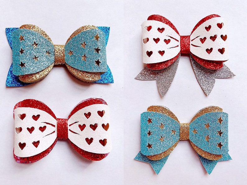 Star Heart Bow Bundle Template SVG Bow SVG Bow Template Etsy