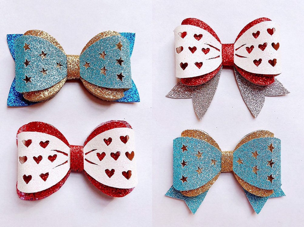 Star Heart Bow Bundle Template SVG Bow SVG Bow Template Etsy