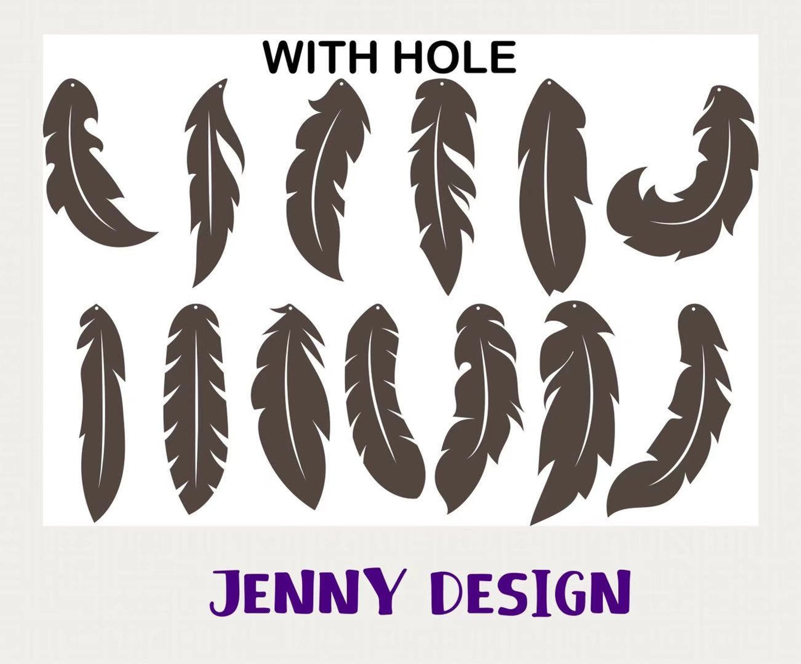 Feather Earrings Template SVGFeather Earrings SVG Earring Etsy