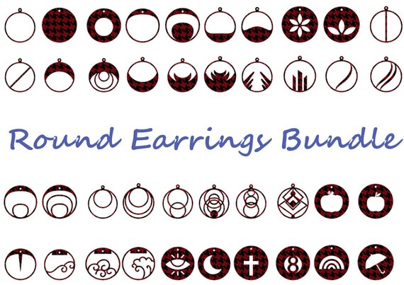 Download Round Earrings Bundle Template SVG Earrings SVG Earring | Etsy
