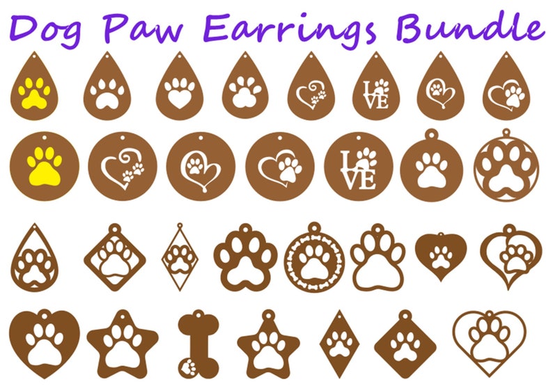 Cricut Cut Files Dog Paw Earring Bundle Template Svg Earring Template Earrings Svg Earrings Template Silhouette Cut Files Clip Art Art Collectibles Kromasol Com