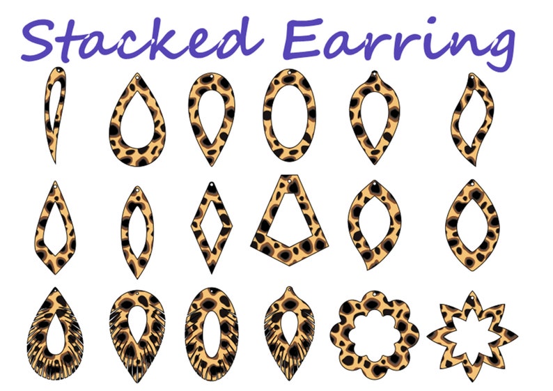 Download Stacked Earrings Bundle Template SVG Stacked Earrings SVG ...