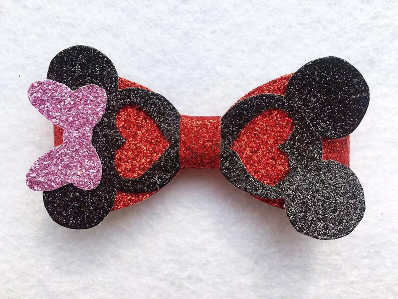 Download Valentine Mickey Heart Bow Template SVG Bow SVG Bow | Etsy