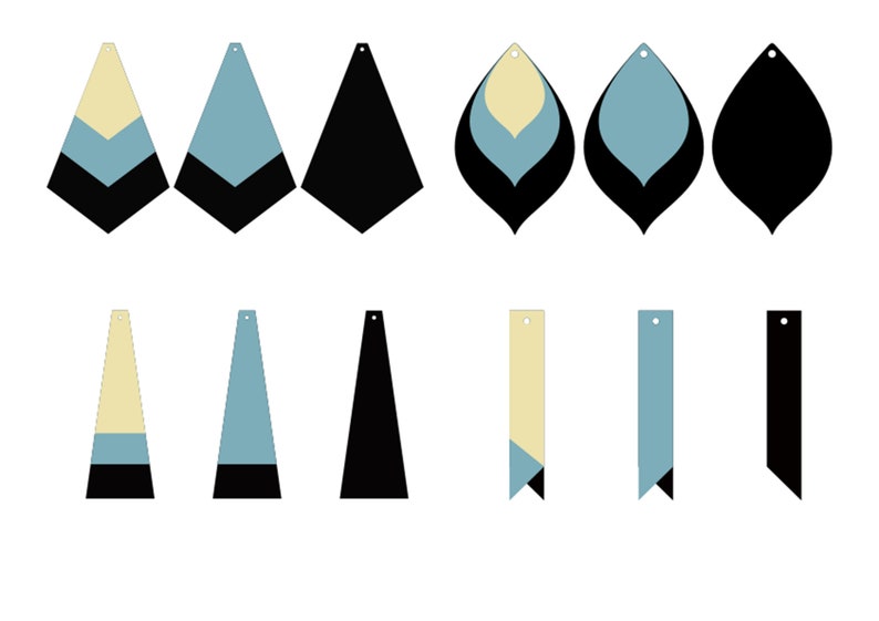 Download Stacked Earrings Bundle Template SVG Stacked Earrings SVG | Etsy