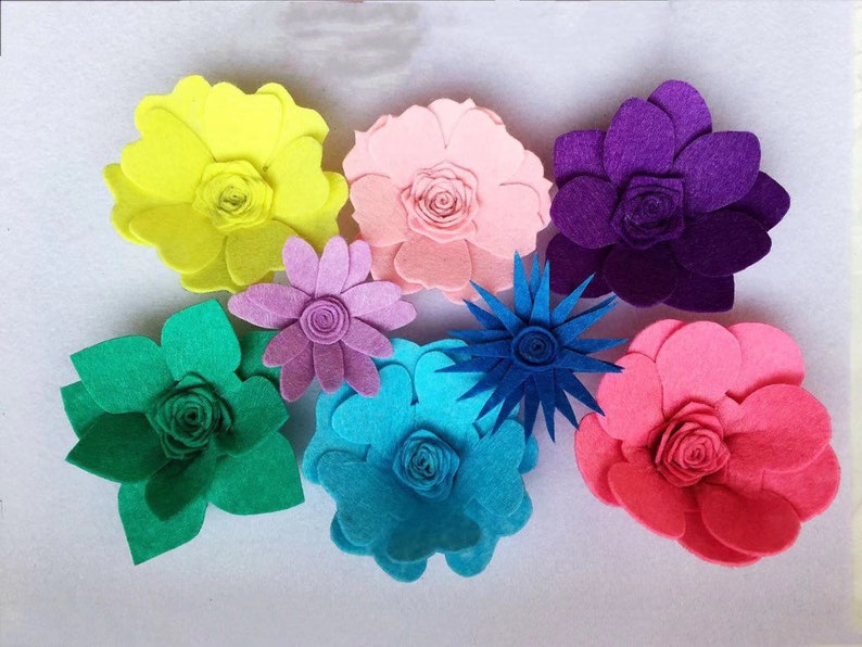 Felt Flower Template SVG, Flower SVG, Felt Rolled Flower Template, Flower Template, Silhouette