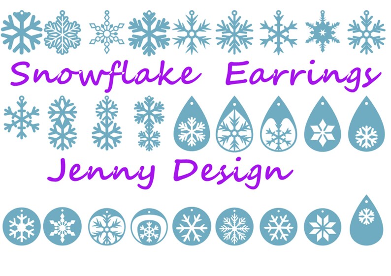 Download Snowflake Earrings Bundle Template SVG Christmas Earrings ...