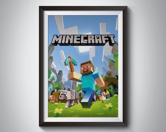 Minecraft Poster Etsy - roblox game play poster print vinyl wall sticker various sizes
