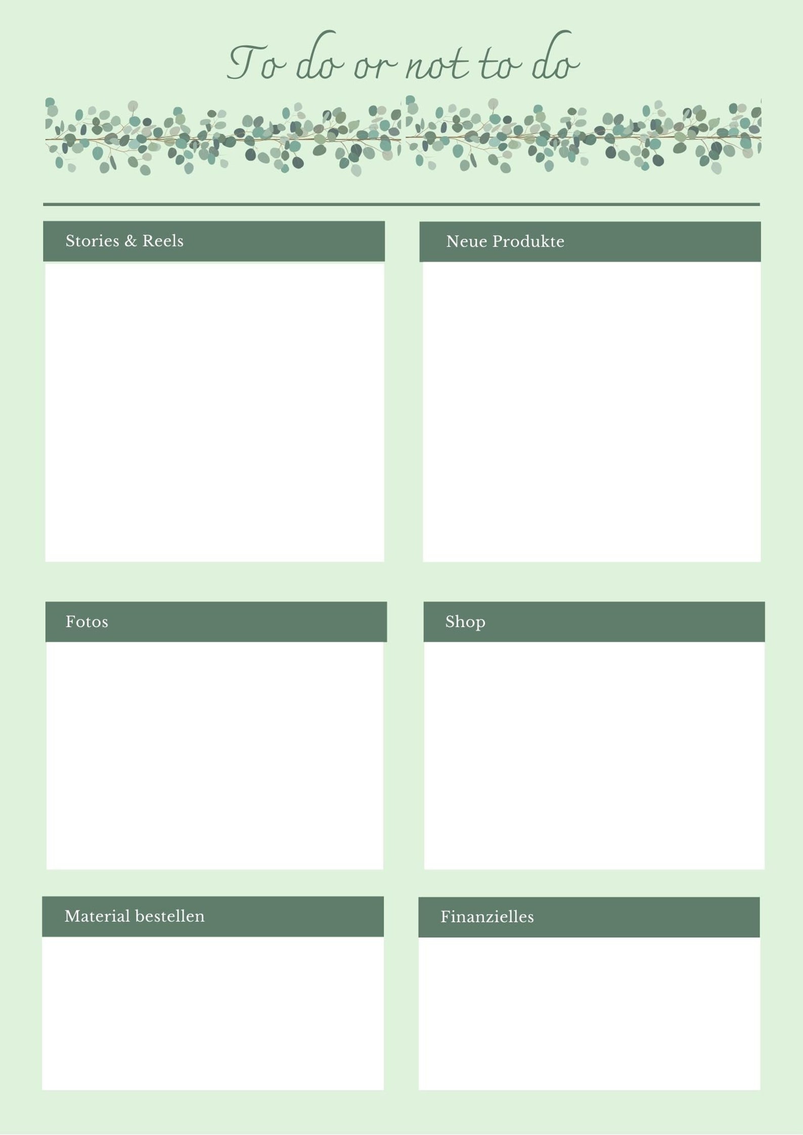 ToDo Liste I Handmadeshop I To Do Liste I Digitale Datei | Etsy