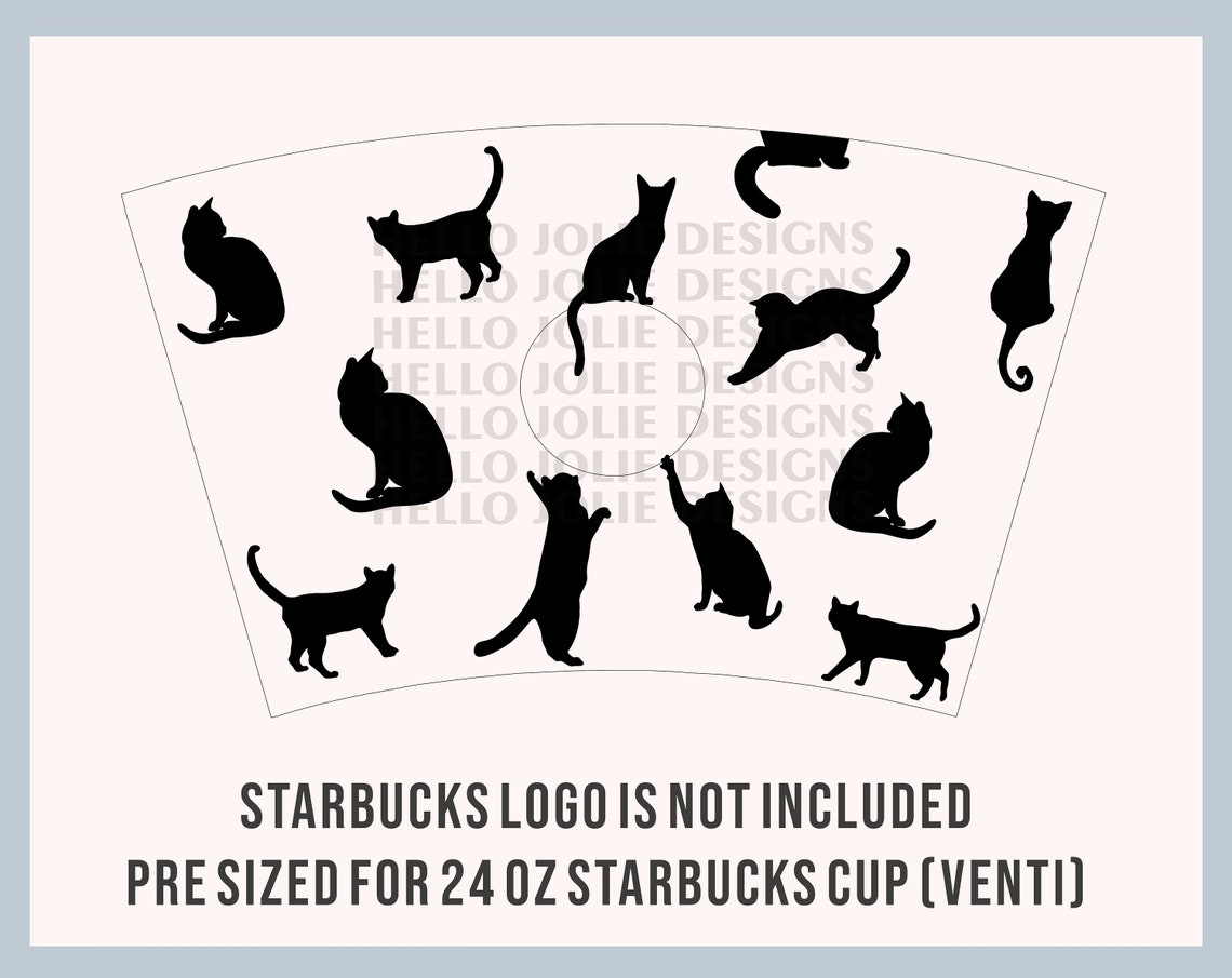 Full Wrap Cats Starbucks Cup Svg Starbucks Cold Cup Svg Cat - Etsy
