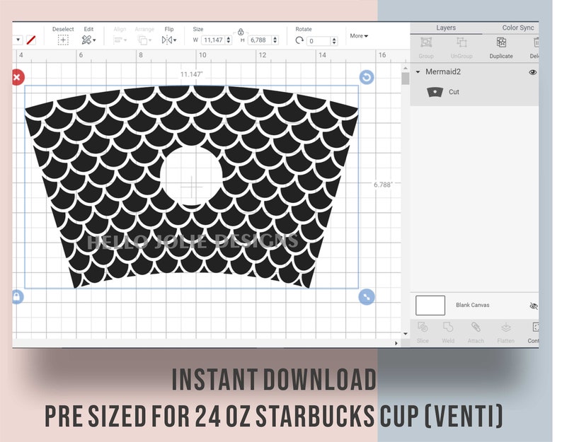 Download Seamless Mermaid Scales Starbucks Cold Cup SVG Mermaid ...