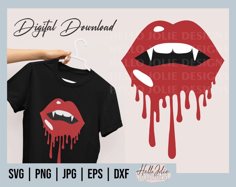 Halloween Dripping Lips svg Vampire Dripping Lips svg ...