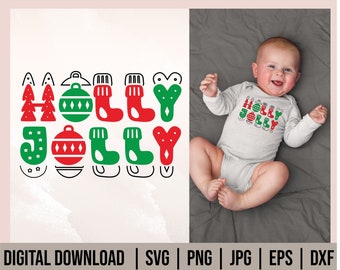 Holly Jolly svg, Christmas Shirt svg, Christmas svg, Holiday svg, Kids Christmas svg, Christmas Cut File for Cricut