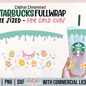 Full Wrap Easter Cold Cup svg, Easter Egg Cold Cup SVG, Candy Full wrap SVG for Decals Venti Cup 24 oz