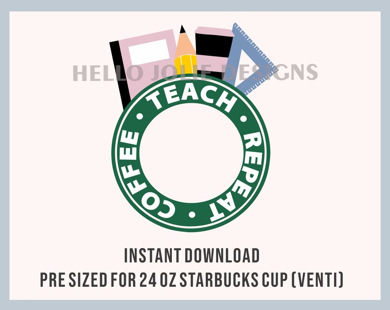 Download Teacher Bundle Starbucks Cup svg Teacher Fuel Starbucks Cold | Etsy