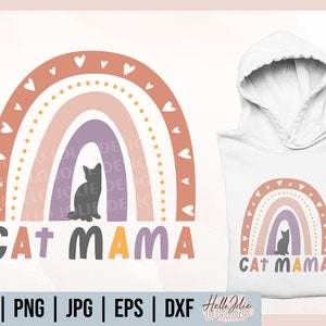 Katze Mama Svg, Katze Mama Svg, Pelz-Mama, Regenbogen Svg, verrückte Katze Dame, Katze Svg, ich liebe Katze Svg, Katzenliebhaber, Katze Besitzer Svg, Dateien für Cricut