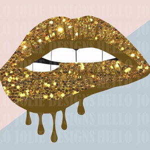 Glitter Dripping Lips Png Gold Dripping Lips Png Drip Lip - Etsy